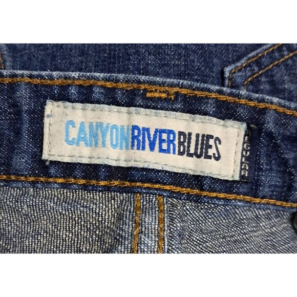 Y2K Flare Jeans Canyon River Blues Womens Juniors Size 13 Dark Wash 100% Cotton - Picture 3 of 9